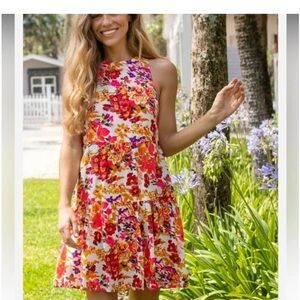 Floral Halter Dress natural life Halle dress size small